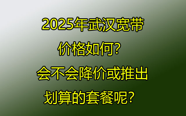 2025年武汉宽带价格如何？会不会降价或推出划算的套餐？